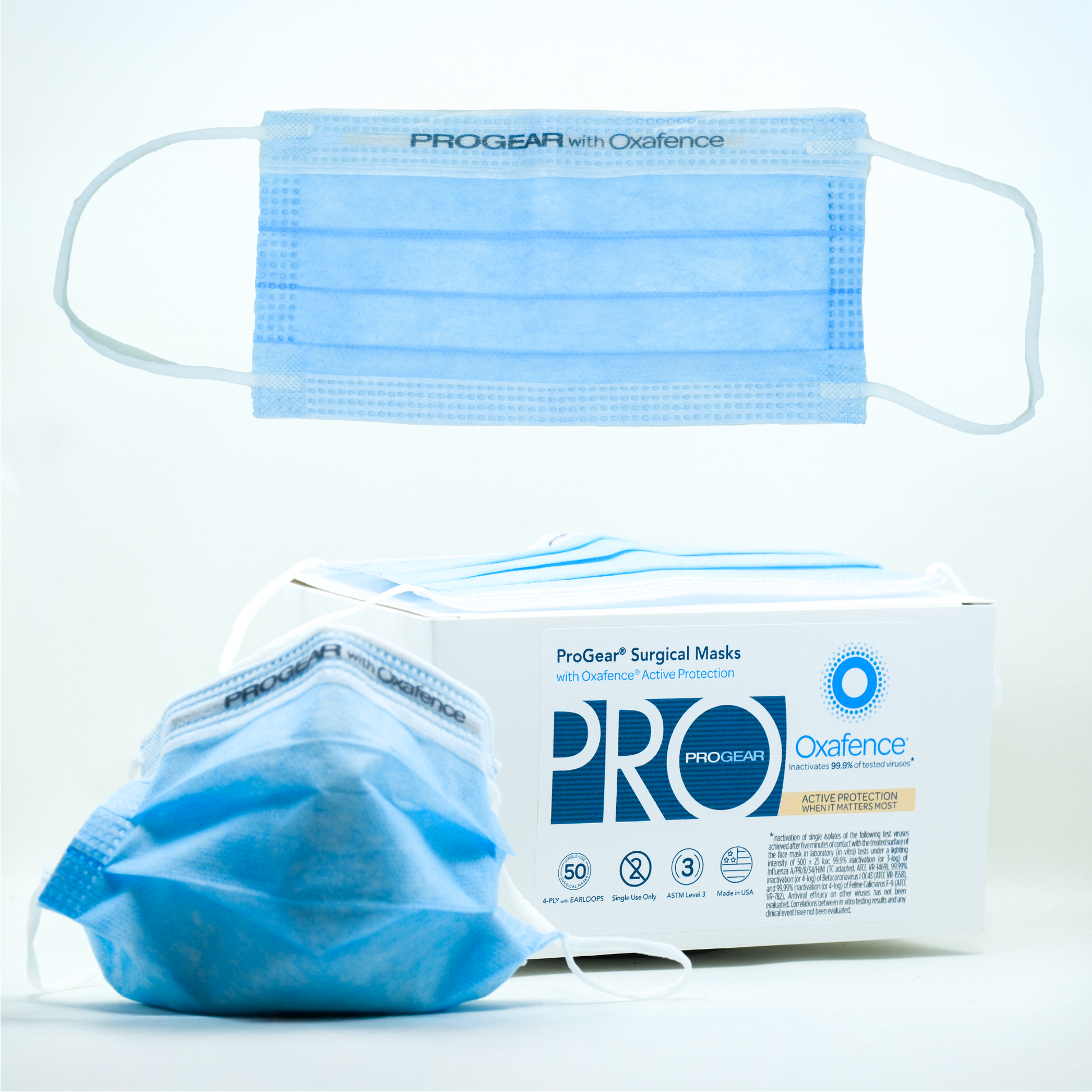ProGear ASTM Level 3 Masks with Oxafence Active Protection (Box of 50 Masks)