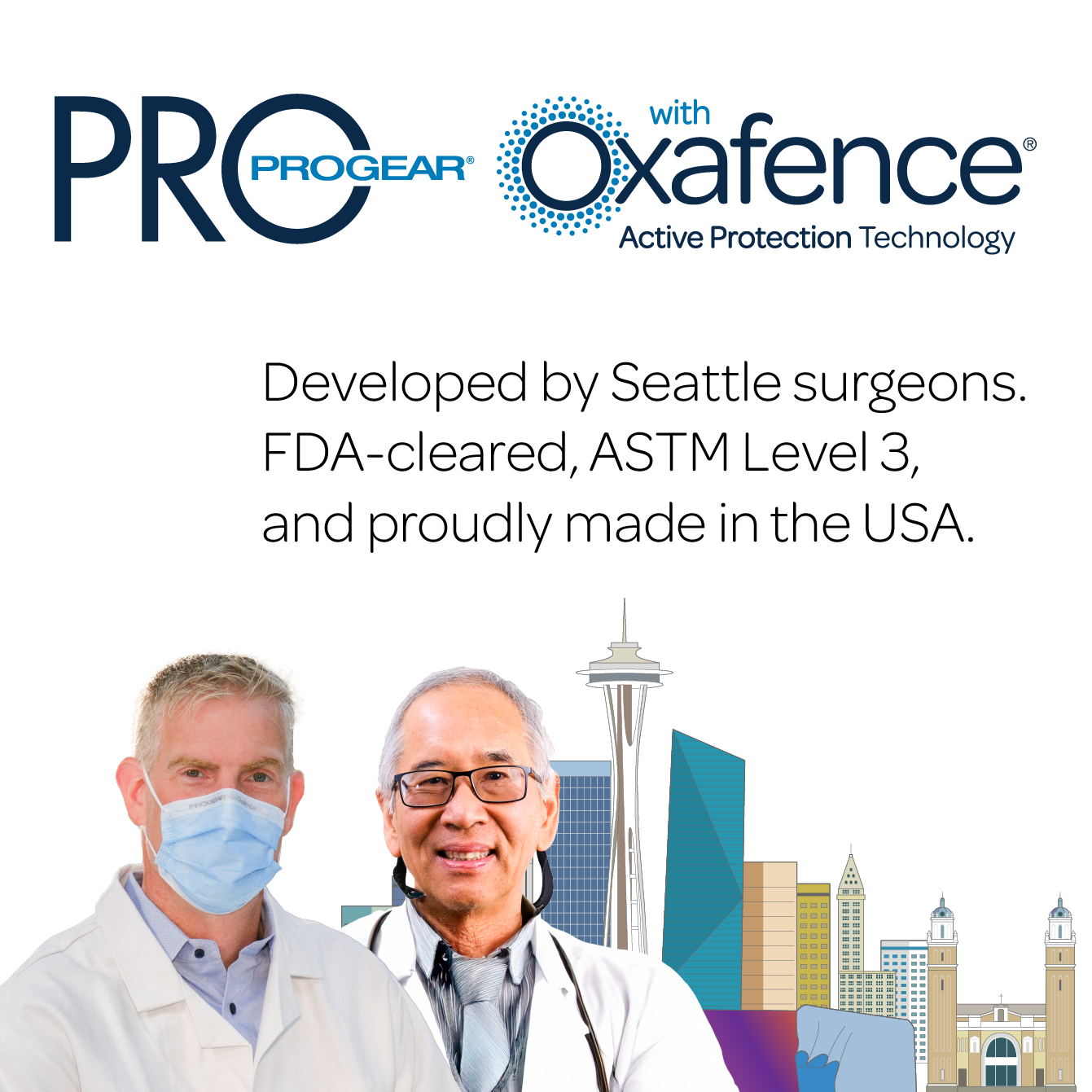 ProGear ASTM Level 3 Masks with Oxafence Active Protection (Case of 500 Masks)
